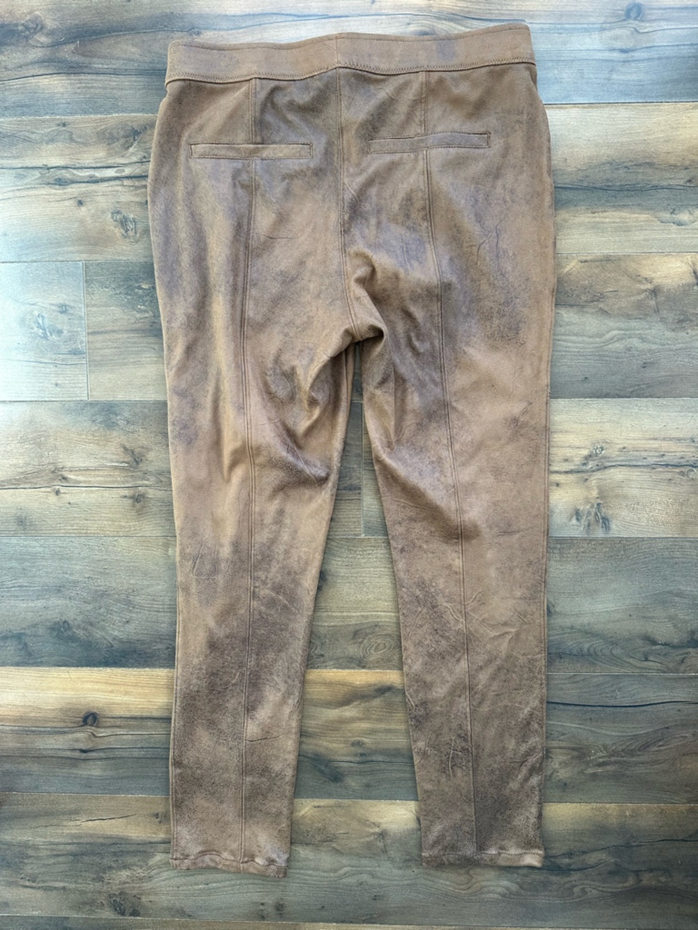 Free People Faux Suede Leather Leggings Brown Boho Moto Stretch - Picture 4 of 6